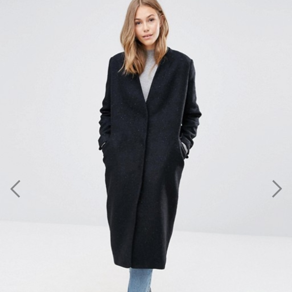 ASOS Oversized Coat, Textured Fabric size 2